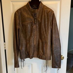 Wilsons Motocross Distressed Leather Brown Jacket